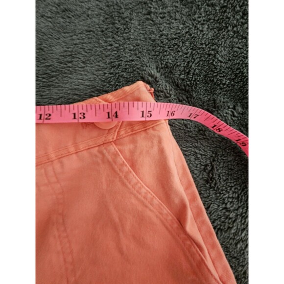 Talbots Coral Stretch Capri Pants Size 8 Side Zipper Button Accents - Picture 10 of 11